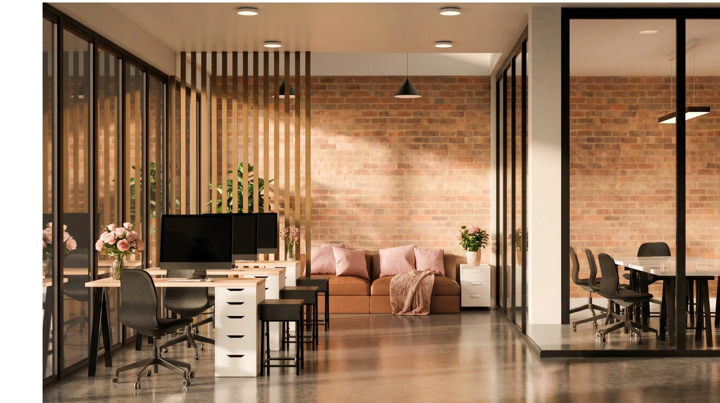 Intérieur commercial moderne avec chariot de nettoyage professionnel jaune stationné près d'un mur blanc